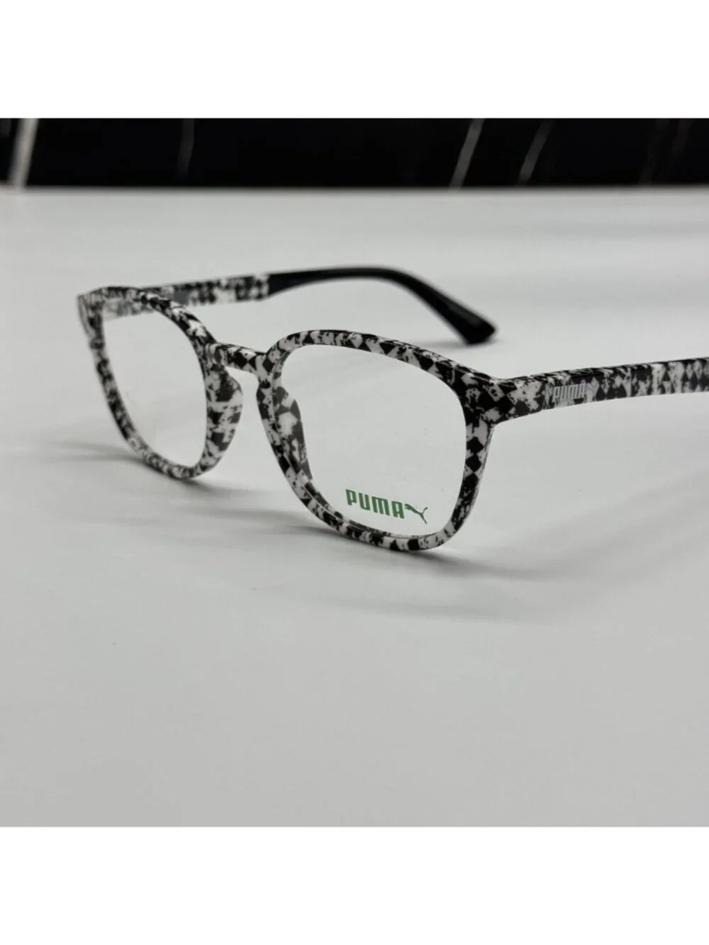 Puma PU0118O 001 Black White Kids Eyeglasses NEW
